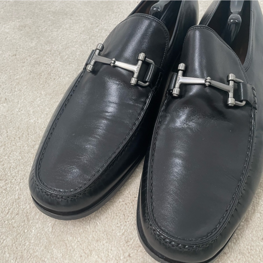 Black nappa leather Bally loafers